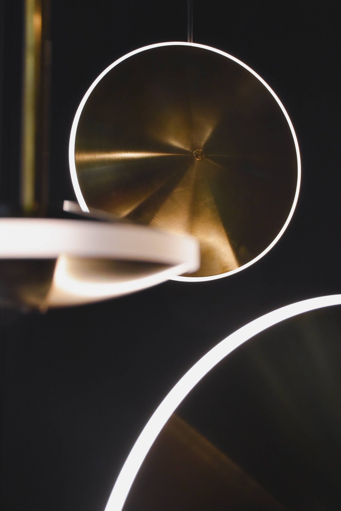 GRAYPANTS Chrona Brass Dish Pendant Lights (Vertical)