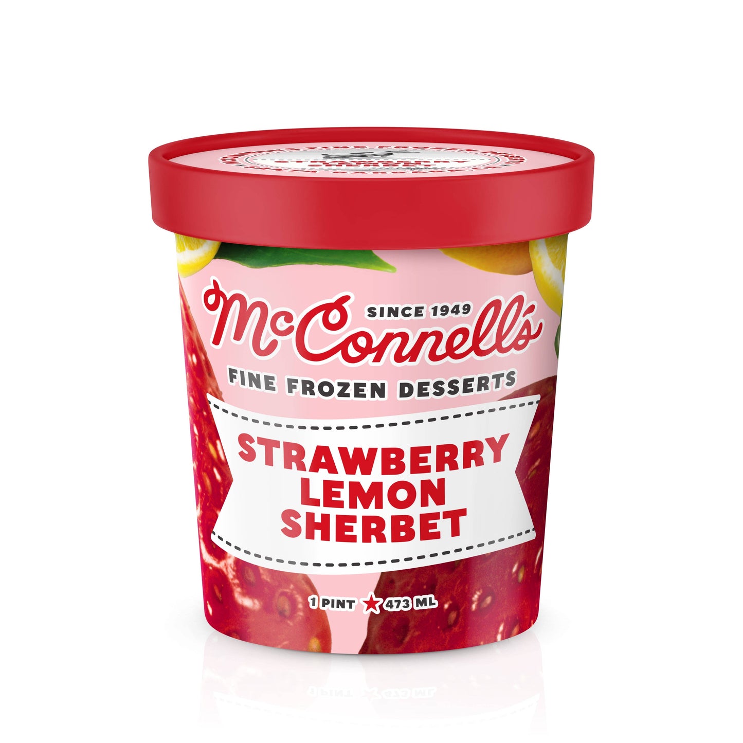 Strawberry Lemon Sherbet