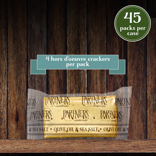 Snack Pack, Hors d'Oeuvre Crackers, Olive Oil & Sea Salt - 4 Cracker Pack, 45 Packs Per Case