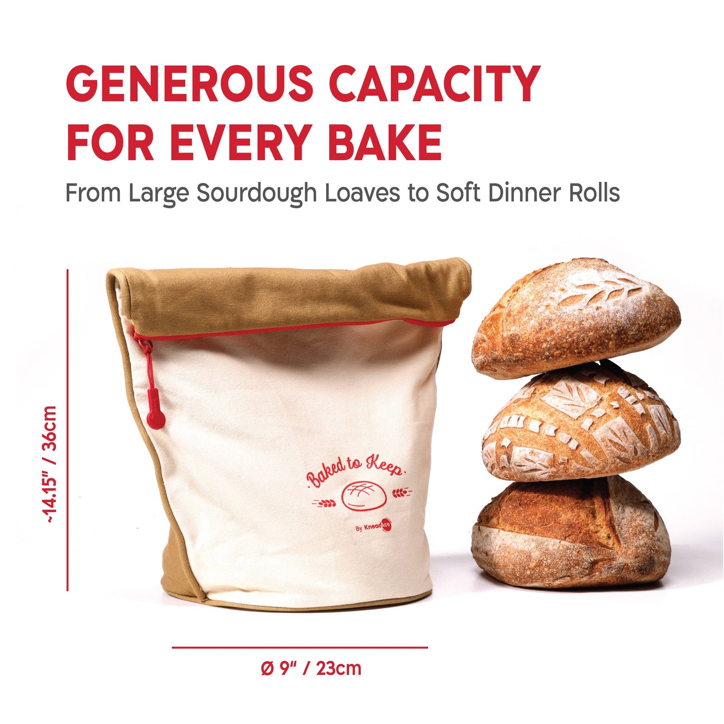 KneadAce Bread Bag: Beige and Off-White