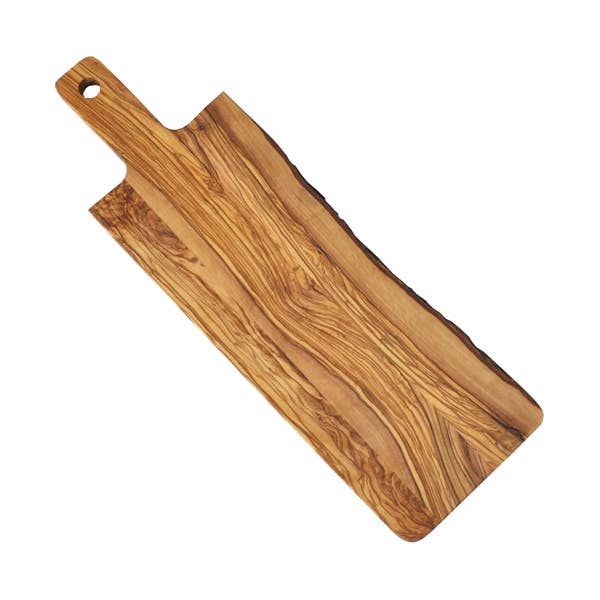 Olive Wood Charcuterie Board, Natural Edge, 20" x 6"