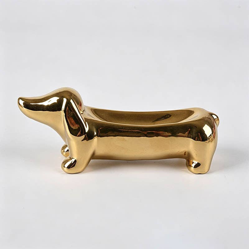 Dachshund‑Shaped Ceramic Tray