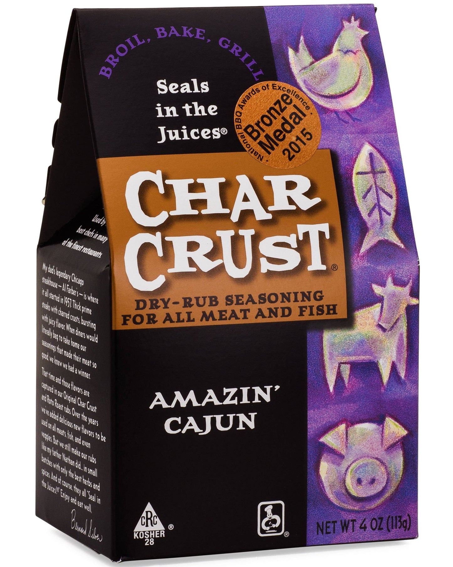Char Crust Dry-Rub Seasoning Amazin' Cajun