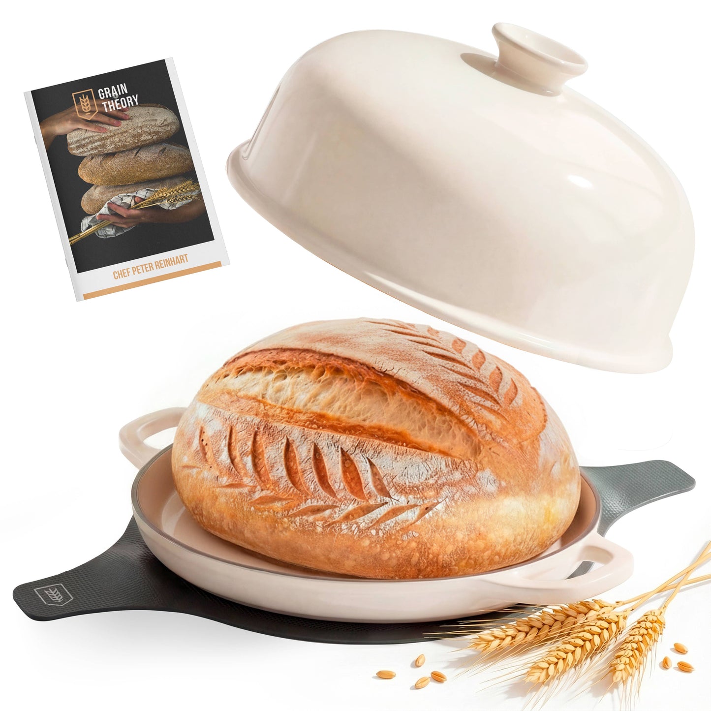 Kook Enameled Cast Iron Bread Oven: Black