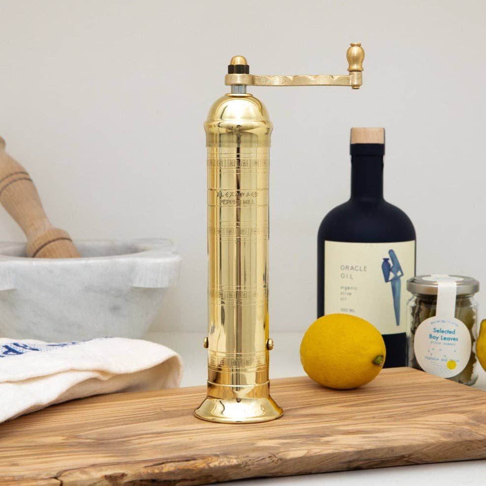 The Original Greek Pepper Mill - 9": 9" Brass Pepper Mill