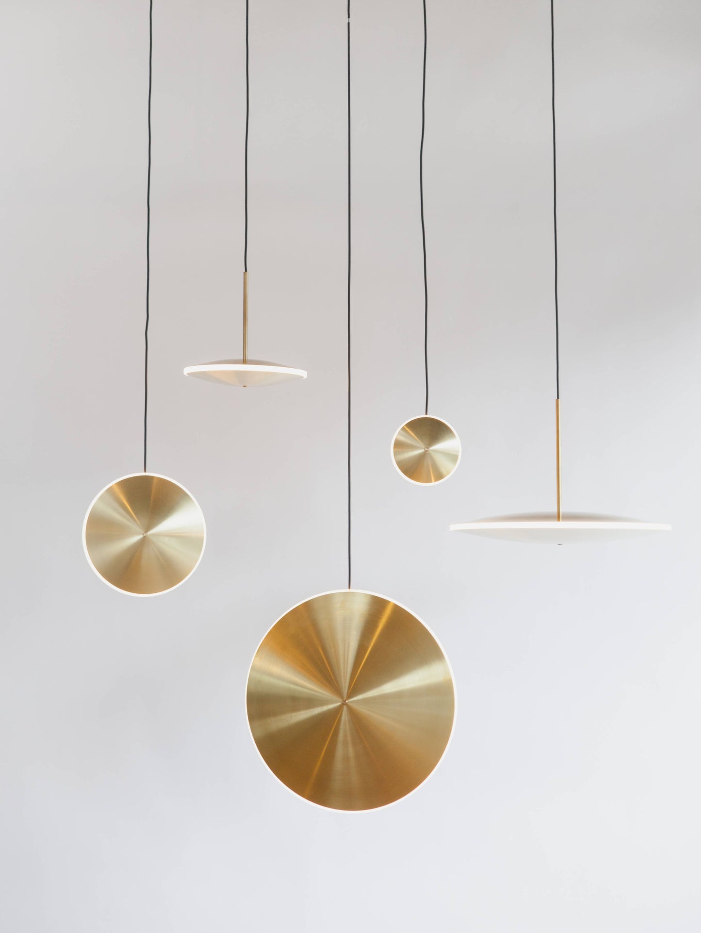 GRAYPANTS Chrona Brass Dish Pendant Lights (Vertical)