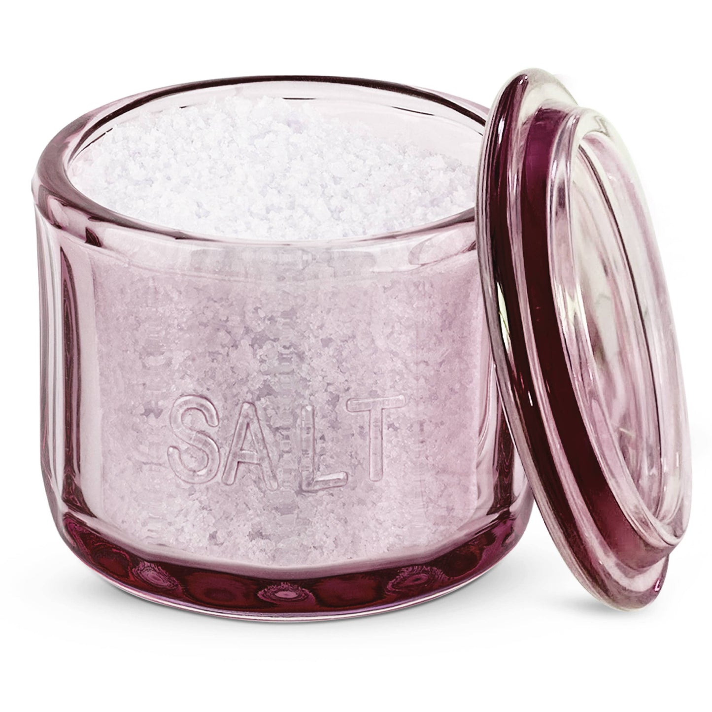 Kook Embossed Salt Cellar & Lid, Pressed Glass, 10 oz: Lime