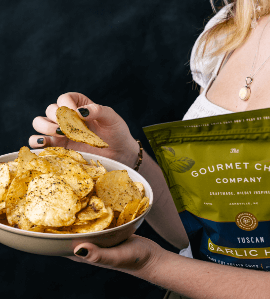 Tuscan Garlic Herb Thick Cut Potato Chips - Case of 12