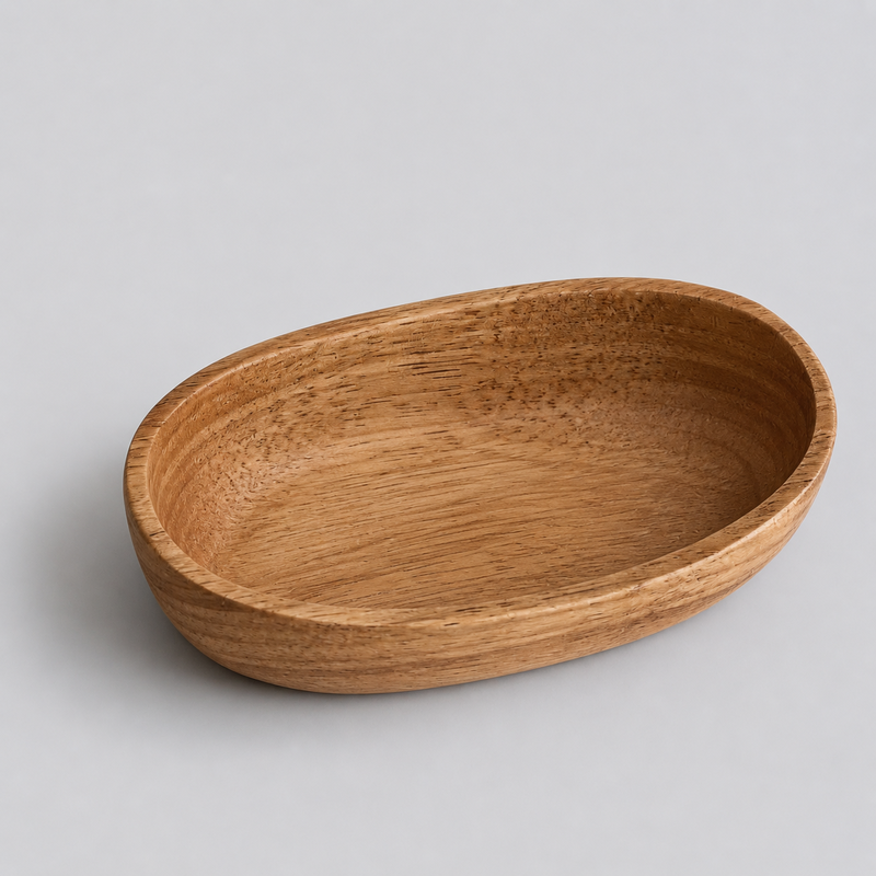 Solid Wood Boat-Shaped Trays: Large/Wood / One Size