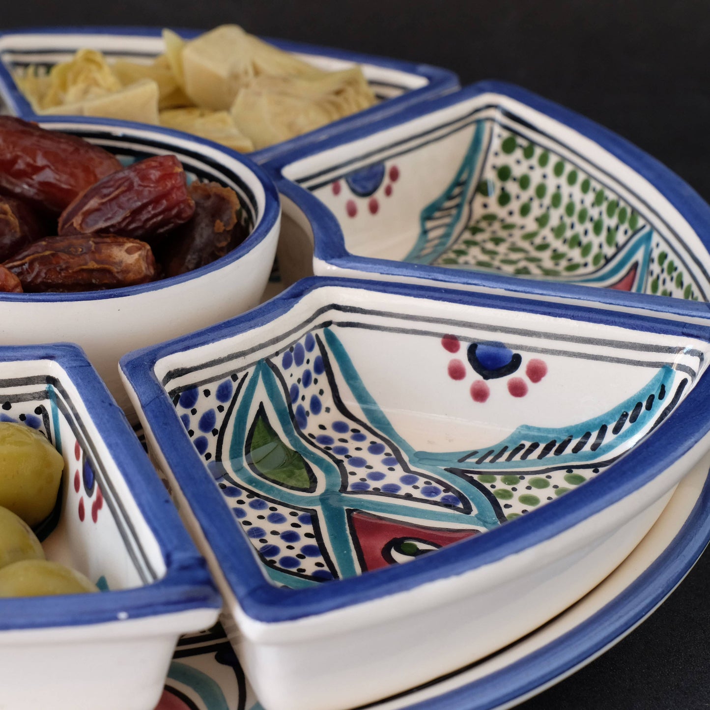 Amira Ceramic Tapas Chip & Dip Server, Platter