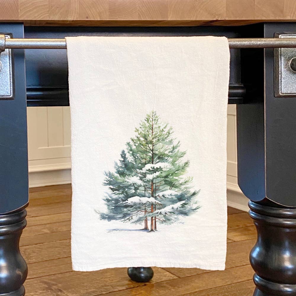 Winter Pine Trees, Winter Tea Towel