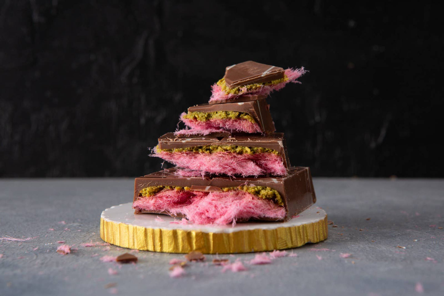 Viral Angel Hair Dubai Chocolate Bar, Pink Cotton Candy