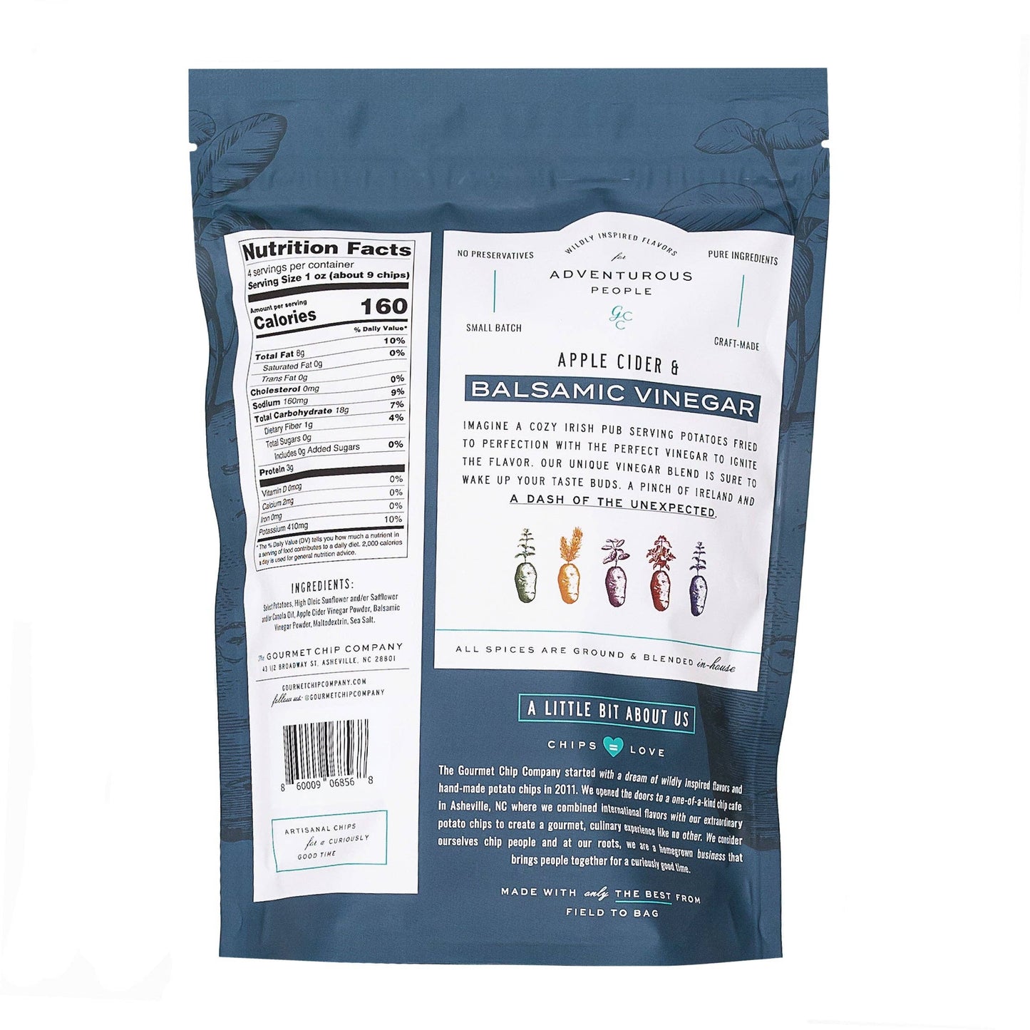 Apple Cider and Balsamic Vinegar Thick Cut Potato Chips - Case of 12