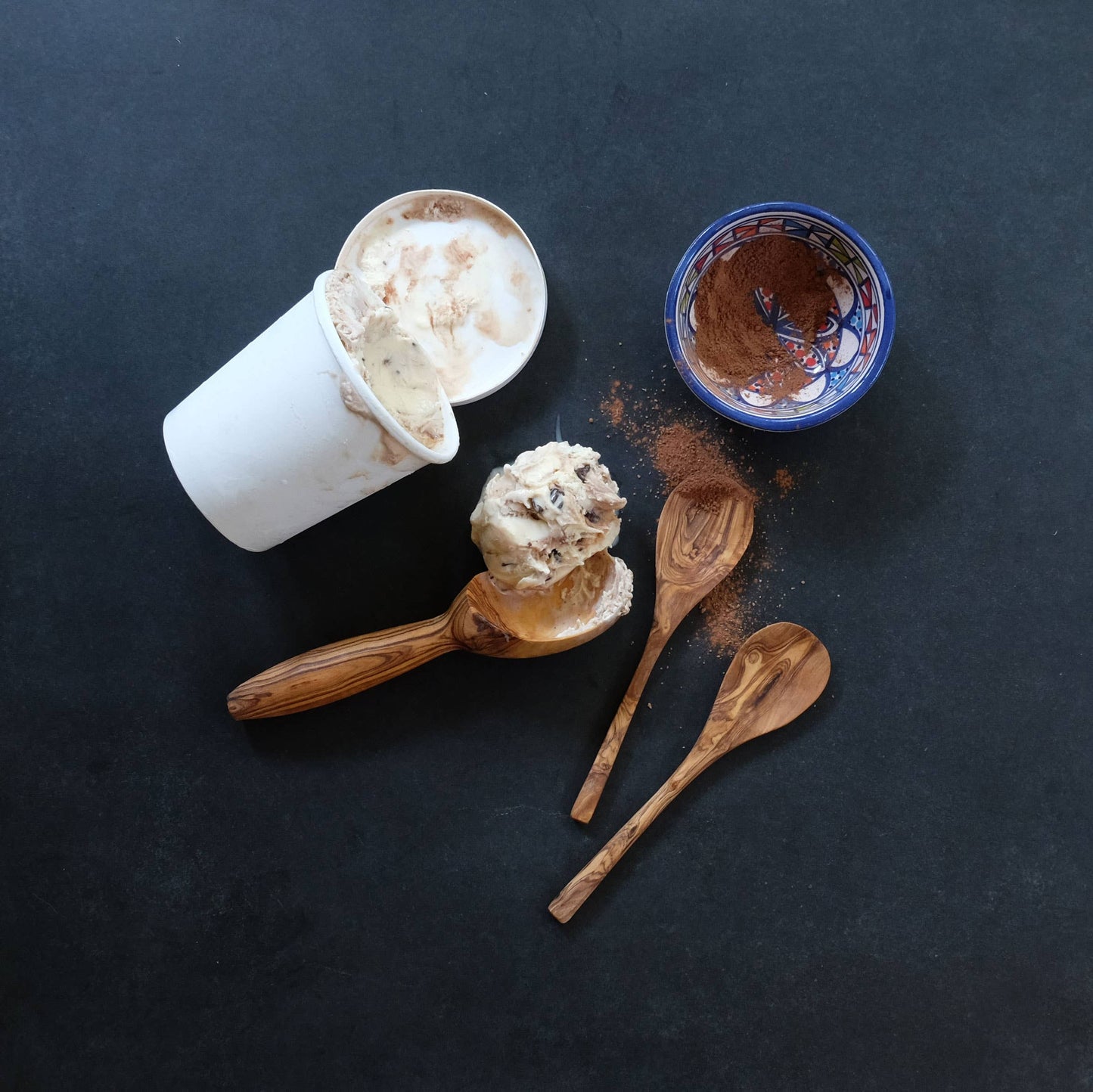7" Olive Wood Ice Cream Spoon
