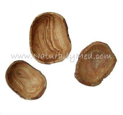 Olive Wood Set of 3 Natural Bowls Gift Set