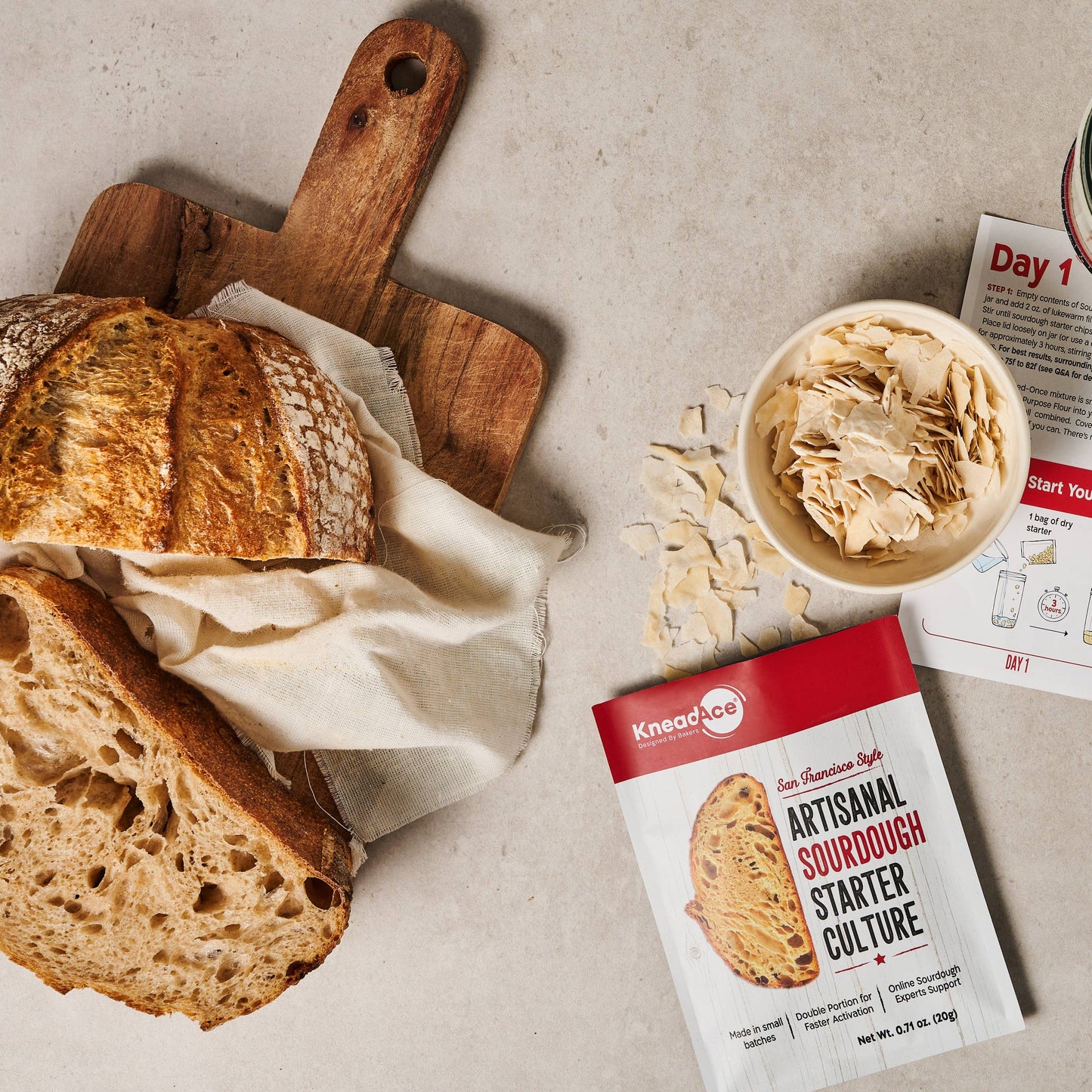KneadAce Sourdough Starter Culture, Non GMO, Made In USA
