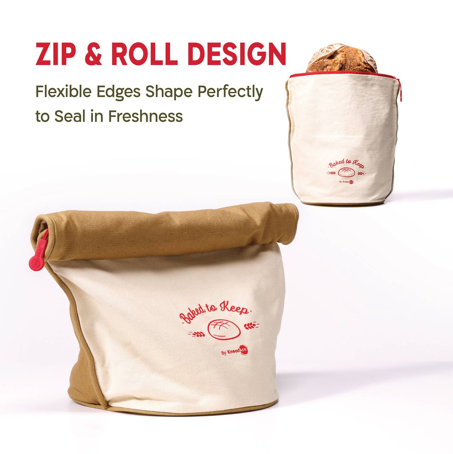 KneadAce Bread Bag: Beige and Off-White