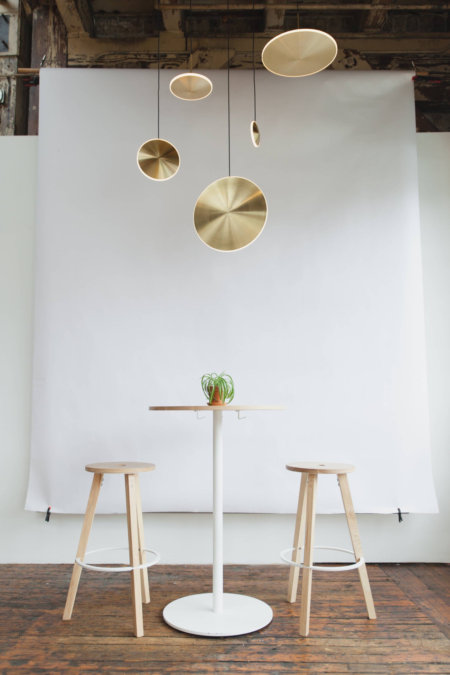 GRAYPANTS Chrona Brass Dish Pendant Lights (Vertical)