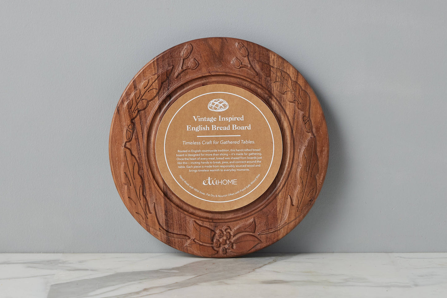 Vintage English Bread Board, Medium Round