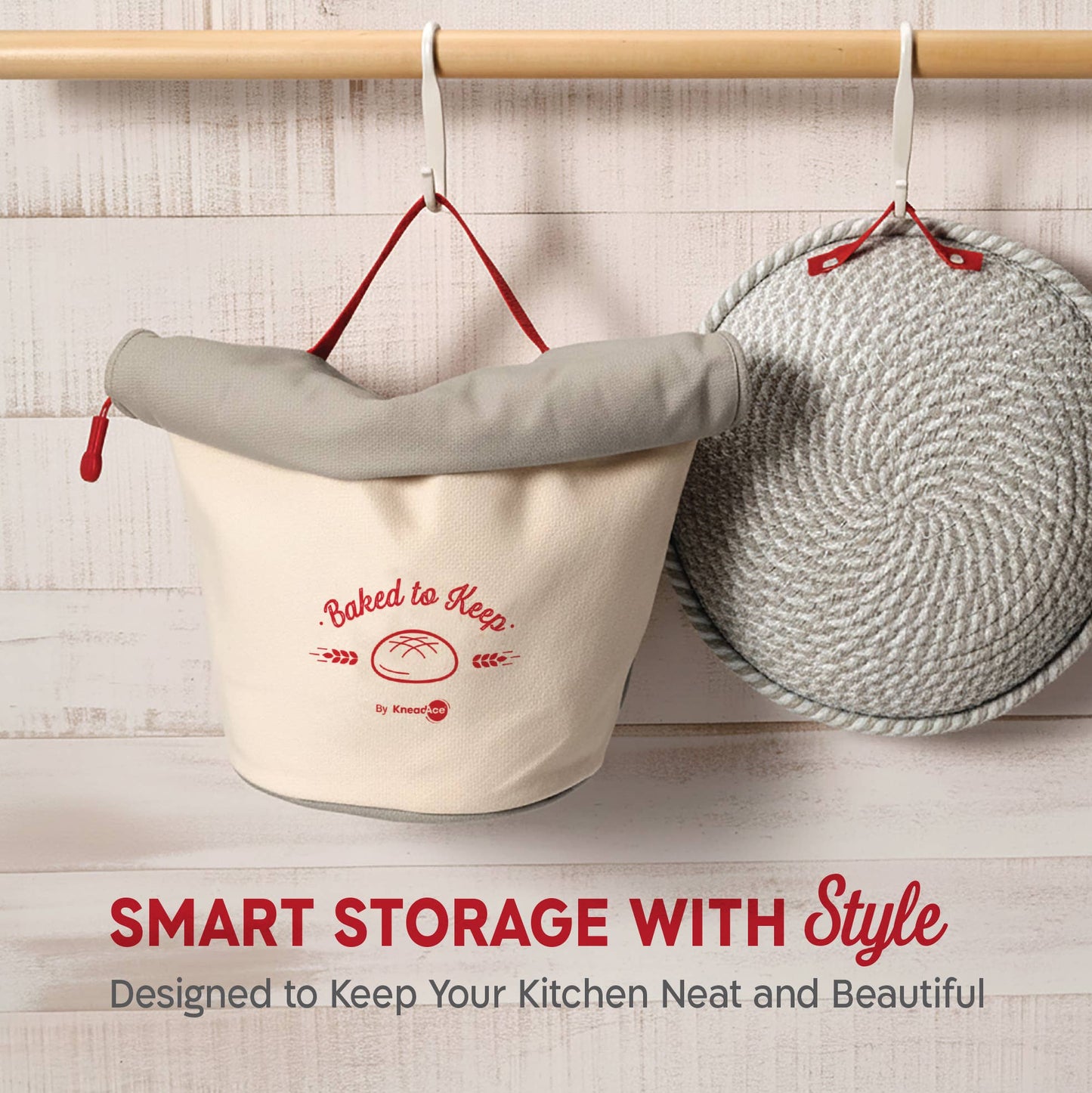 KneadAce Bread Bag: Beige and Off-White