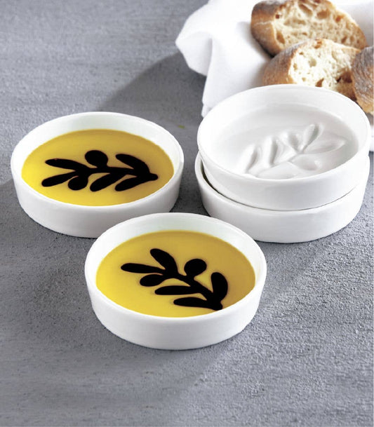 Olive Oil and Balsamic Vinegar Set of 4 Dipping Plates