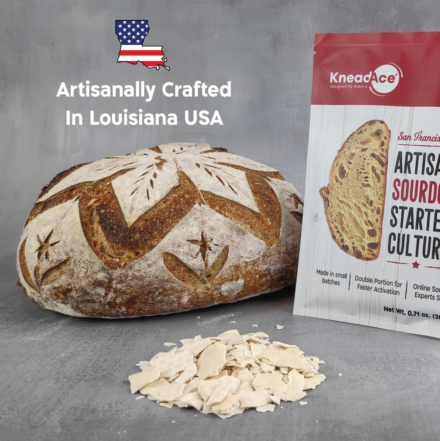 KneadAce Sourdough Starter Culture, Non GMO, Made In USA