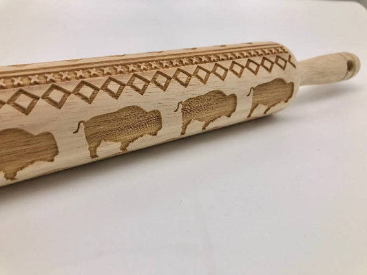 Embossed Buffalo Southwest Design Rolling Pin