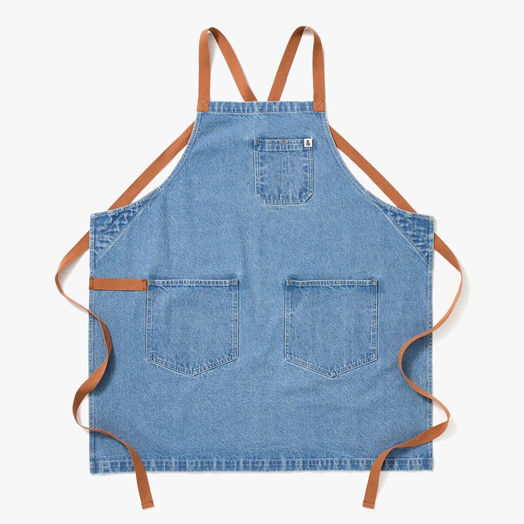 The Crossback Apron, Cedar Blue Denim