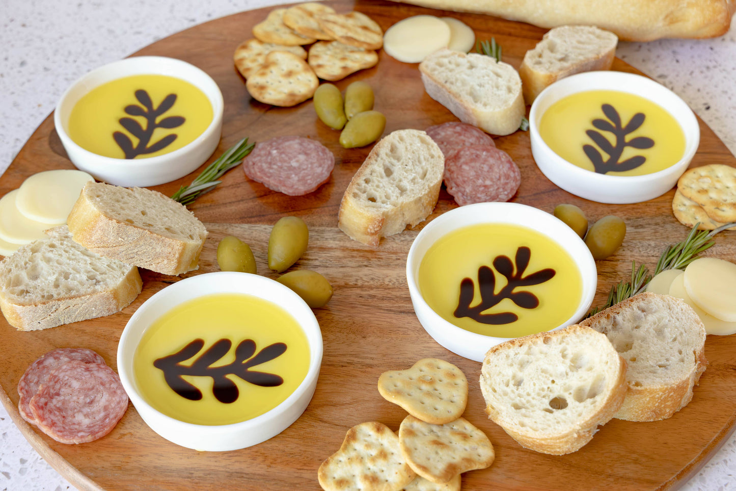 Olive Oil and Balsamic Vinegar Set of 4 Dipping Plates