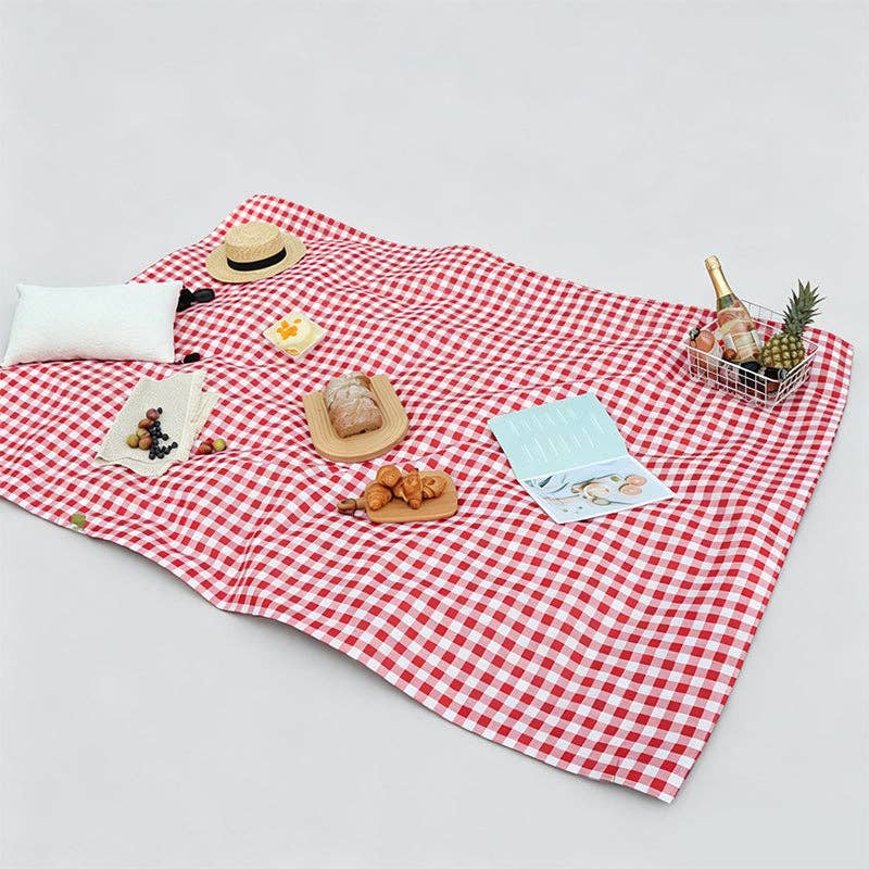 Portable PVC Plaid Pattern Outdoor Picnic Mat: Yellow / 140*200cm/One Size
