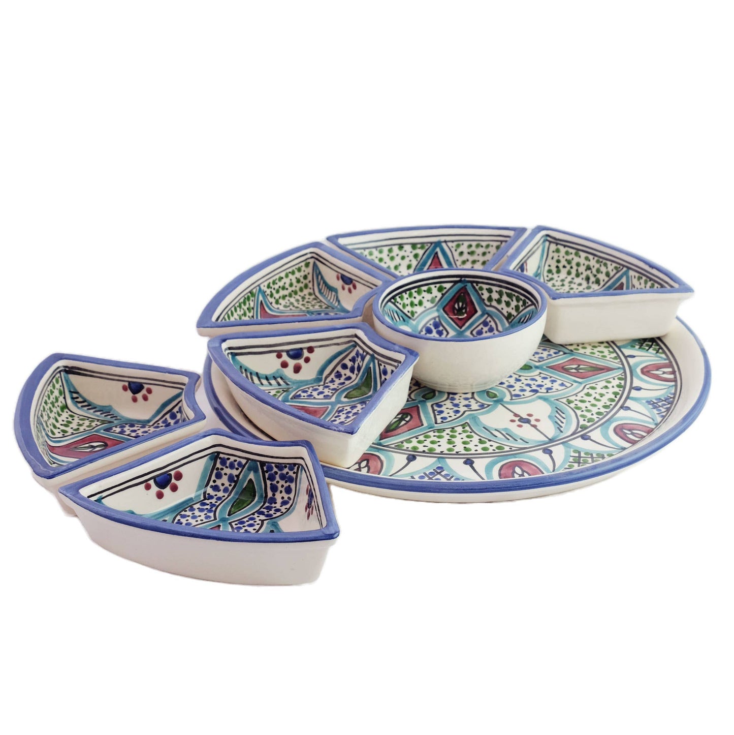 Amira Ceramic Tapas Chip & Dip Server, Platter