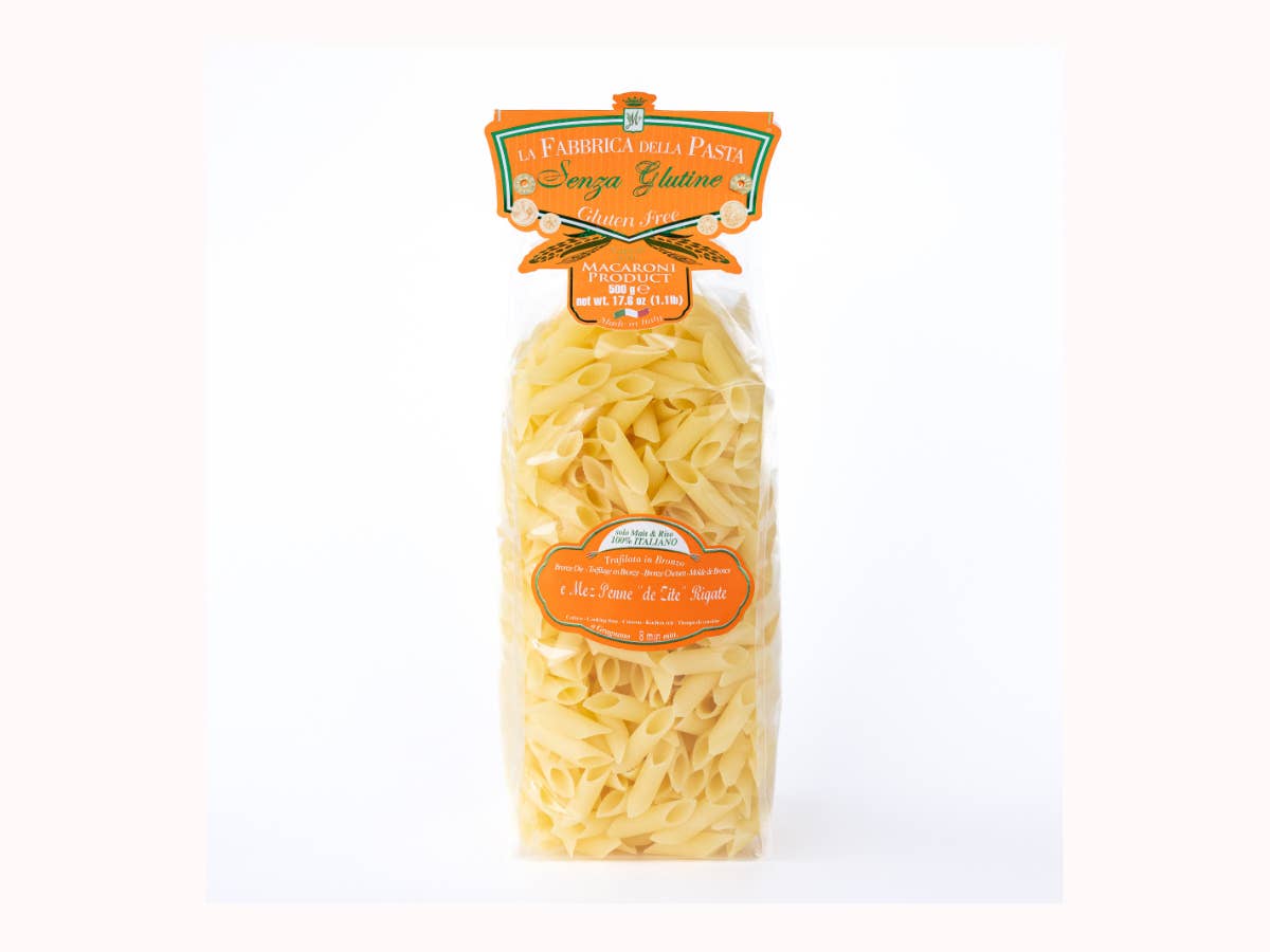 Gluten Free Mezze Penne Rigate by La Fabbrica della Pasta