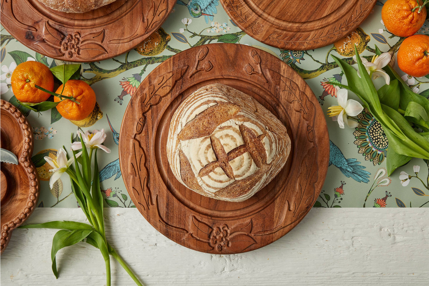 Vintage English Bread Board, Medium Round