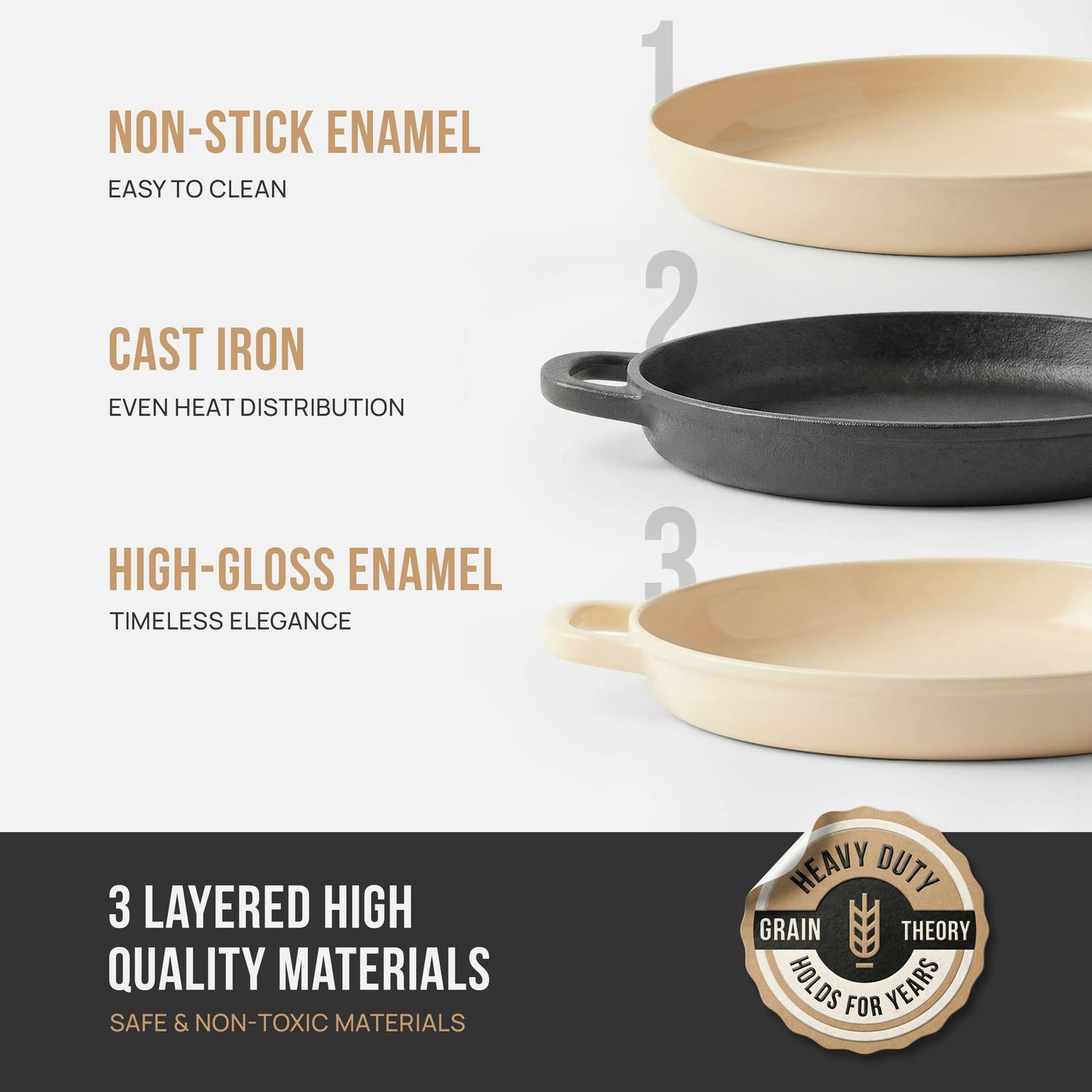 Kook Enameled Cast Iron Bread Oven: Black