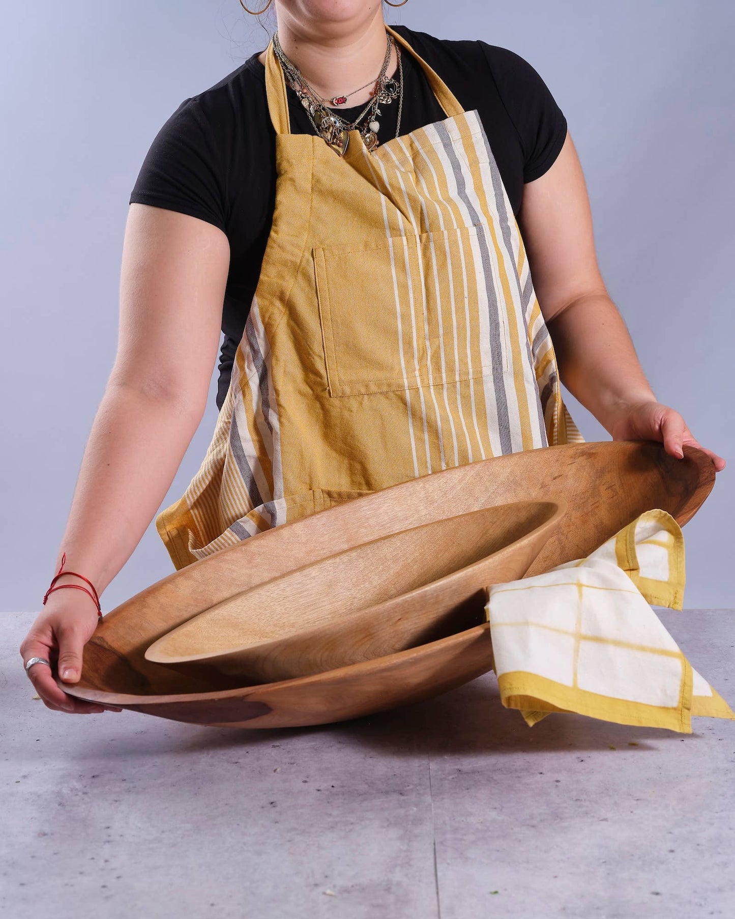 19" Oval Wood Bowl for Salad, Wooden Bowl