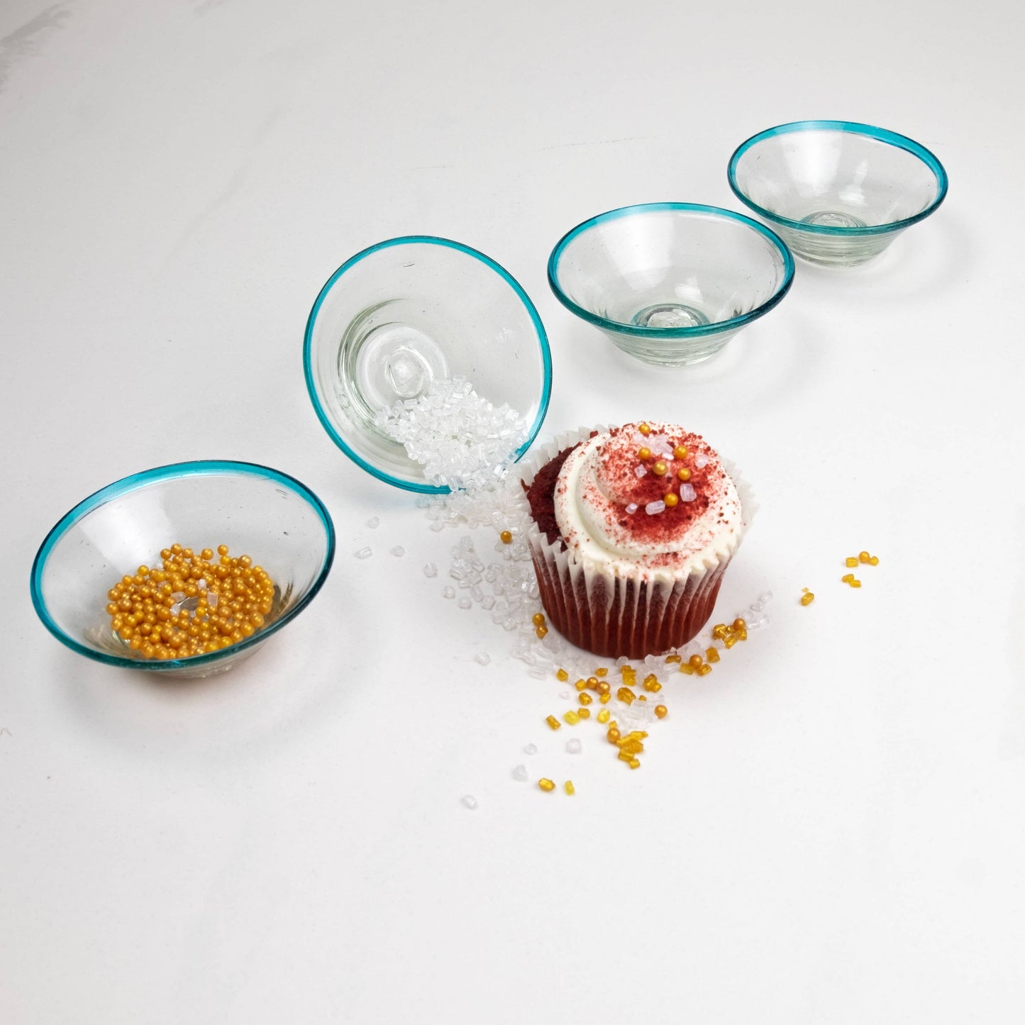 Aqua Rim Tiny Bowl, Spice Bowl, Pinch Bowl