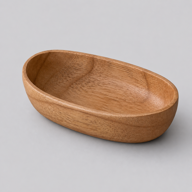Solid Wood Boat-Shaped Trays: Small/Wood / One Size