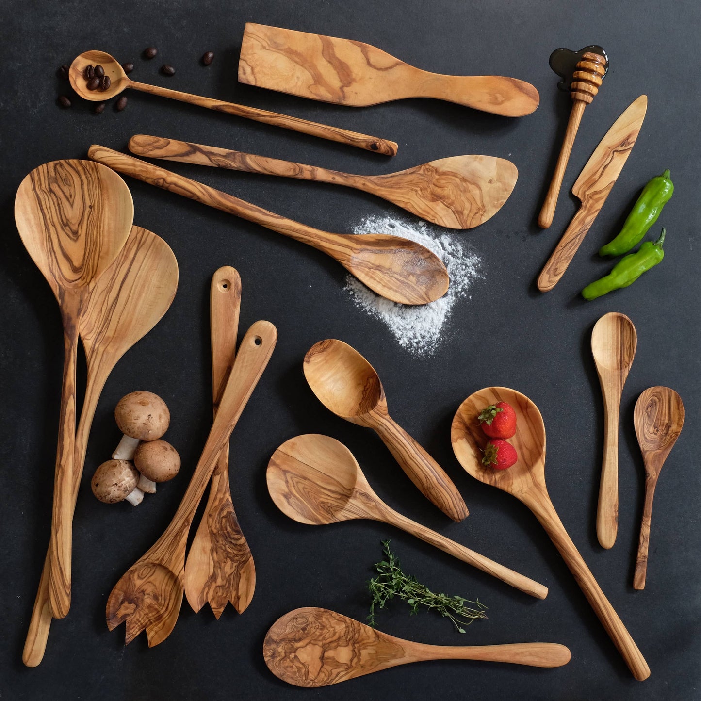 7" Olive Wood Ice Cream Spoon