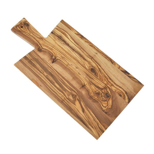 Olive Wood Rectangle Cutting Board with Handle - 16" x 8"