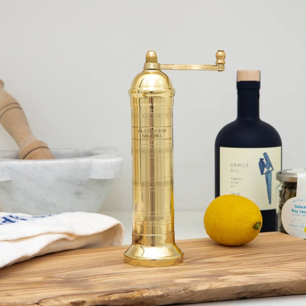 The Original Greek Salt Mill - 8": 8" Brass Salt Mill