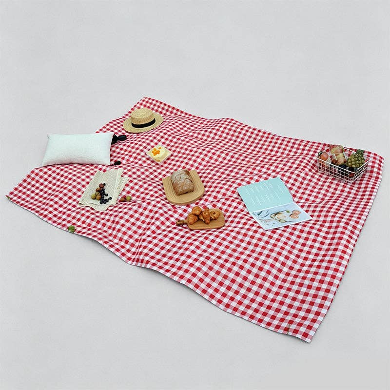 Portable PVC Plaid Pattern Outdoor Picnic Mat: Yellow / 140*200cm/One Size
