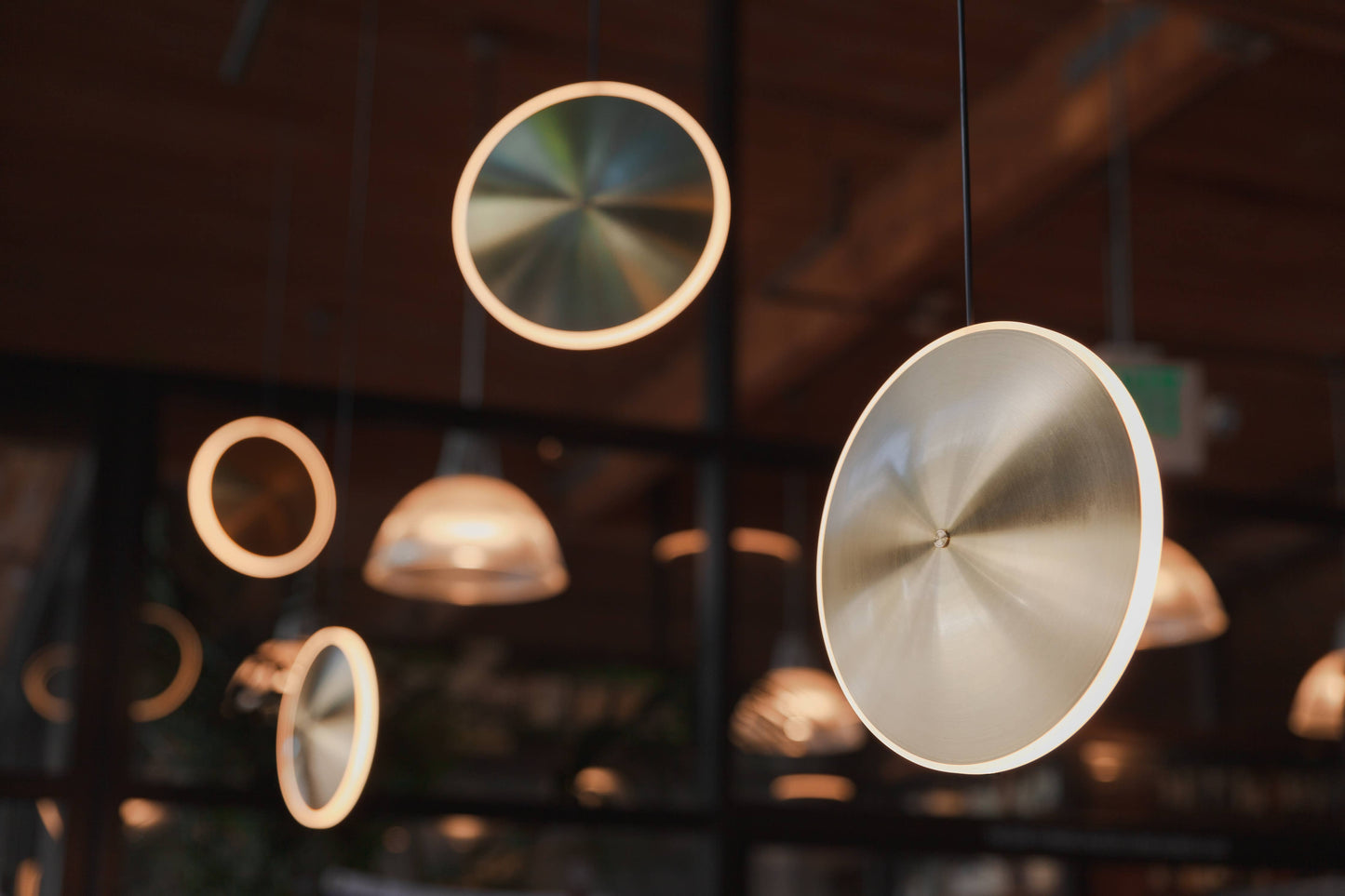 GRAYPANTS Chrona Brass Dish Pendant Lights (Vertical)