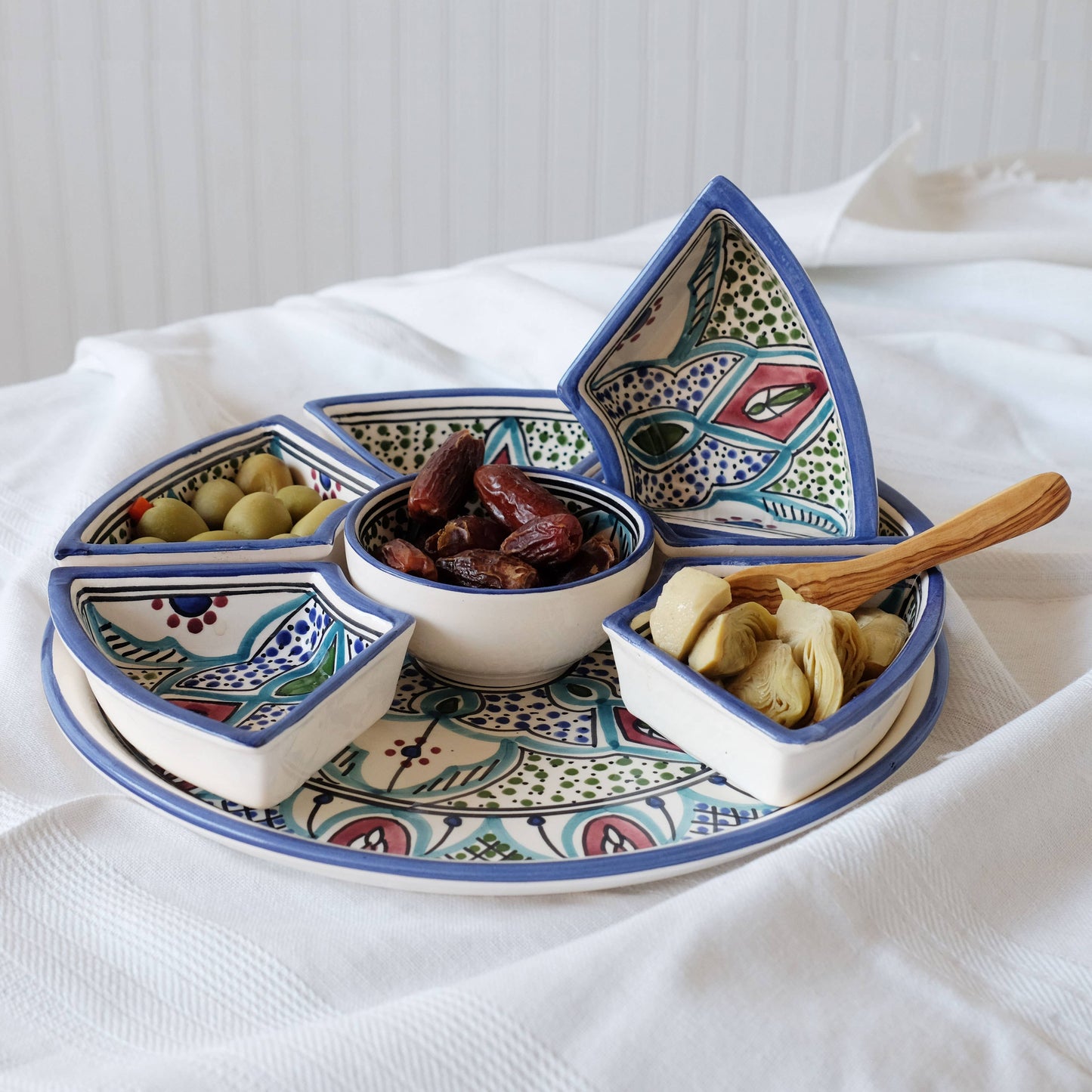 Amira Ceramic Tapas Chip & Dip Server, Platter