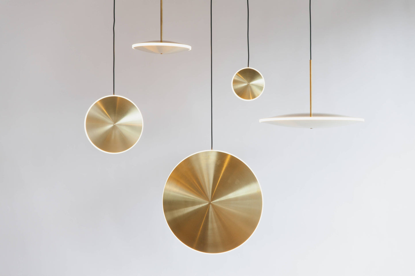 GRAYPANTS Chrona Brass Dish Pendant Lights (Vertical)