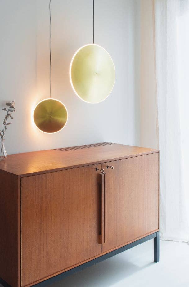 GRAYPANTS Chrona Brass Dish Pendant Lights (Vertical)