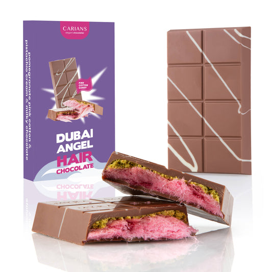 Viral Angel Hair Dubai Chocolate Bar, Pink Cotton Candy