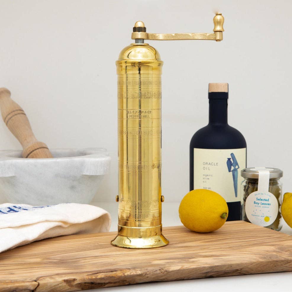 The Original Greek Pepper Mill - 10": 10" Brass Pepper Mill