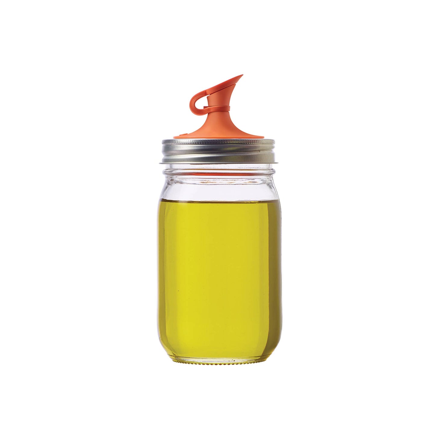 Oil Cruet Lid for Regular Mouth Mason Jar, Jarware, Orange