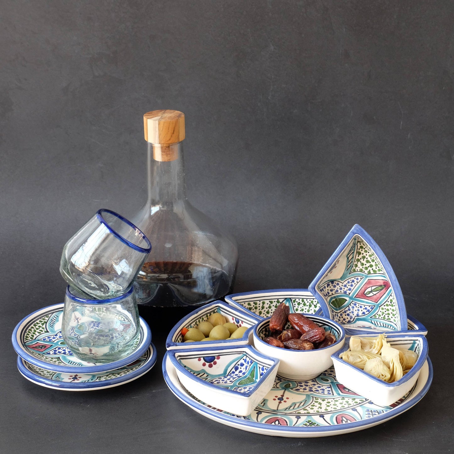 Amira Ceramic Tapas Chip & Dip Server, Platter