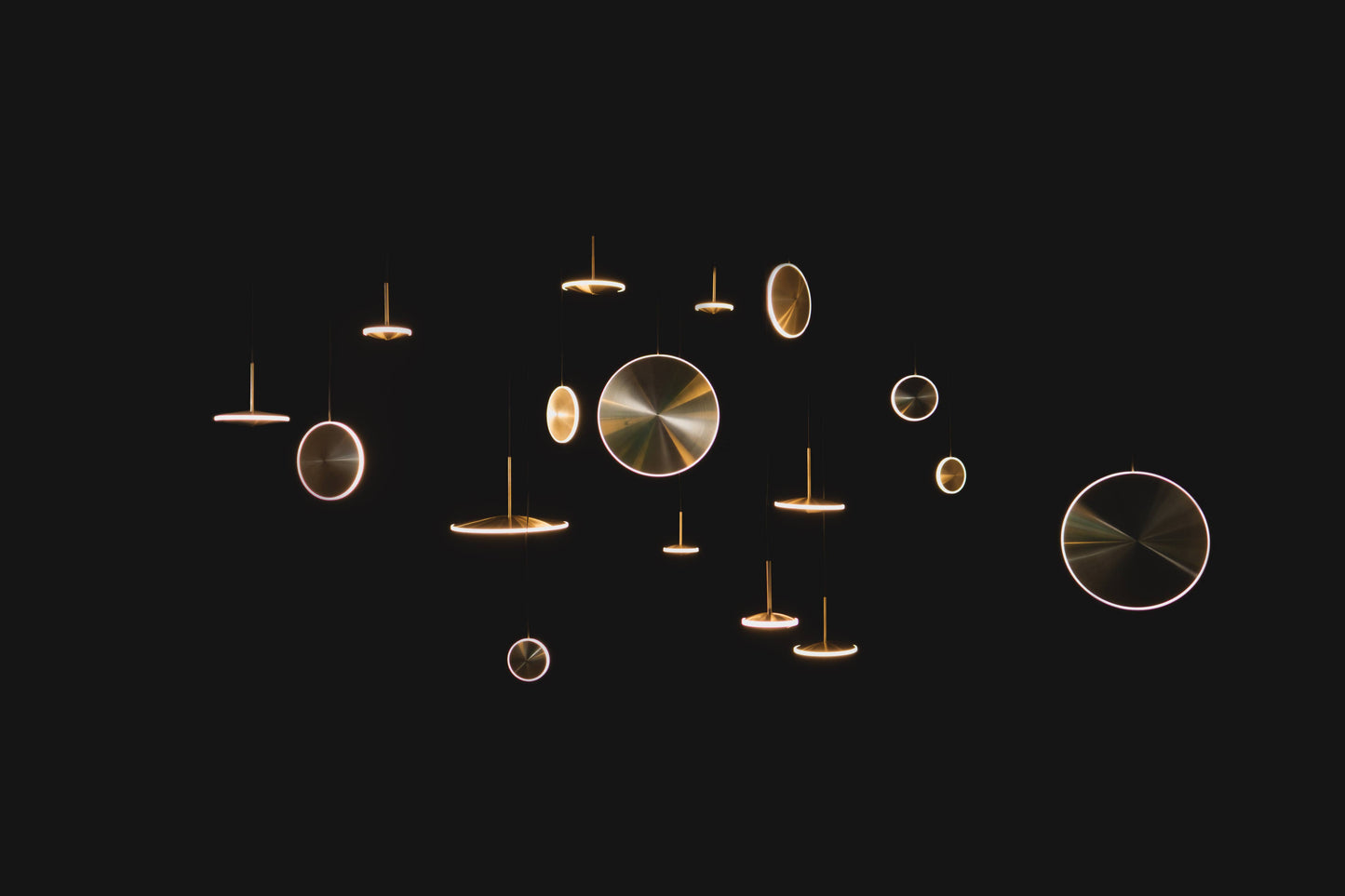 GRAYPANTS Chrona Brass Dish Pendant Lights (Vertical)